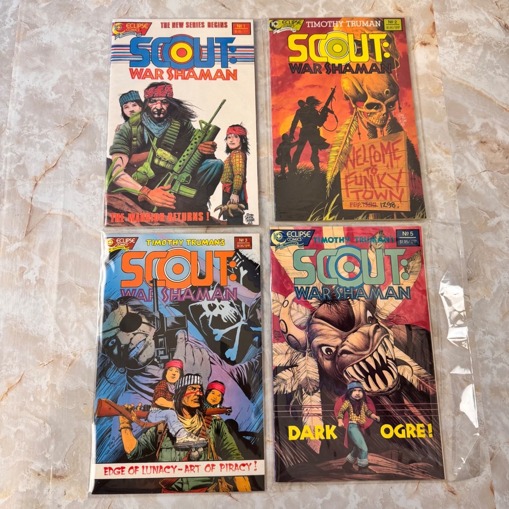 Eclipse Scout War Shaman Comic Lot Multicolor Timothy Truman 1988 Issues 1 2 3 5